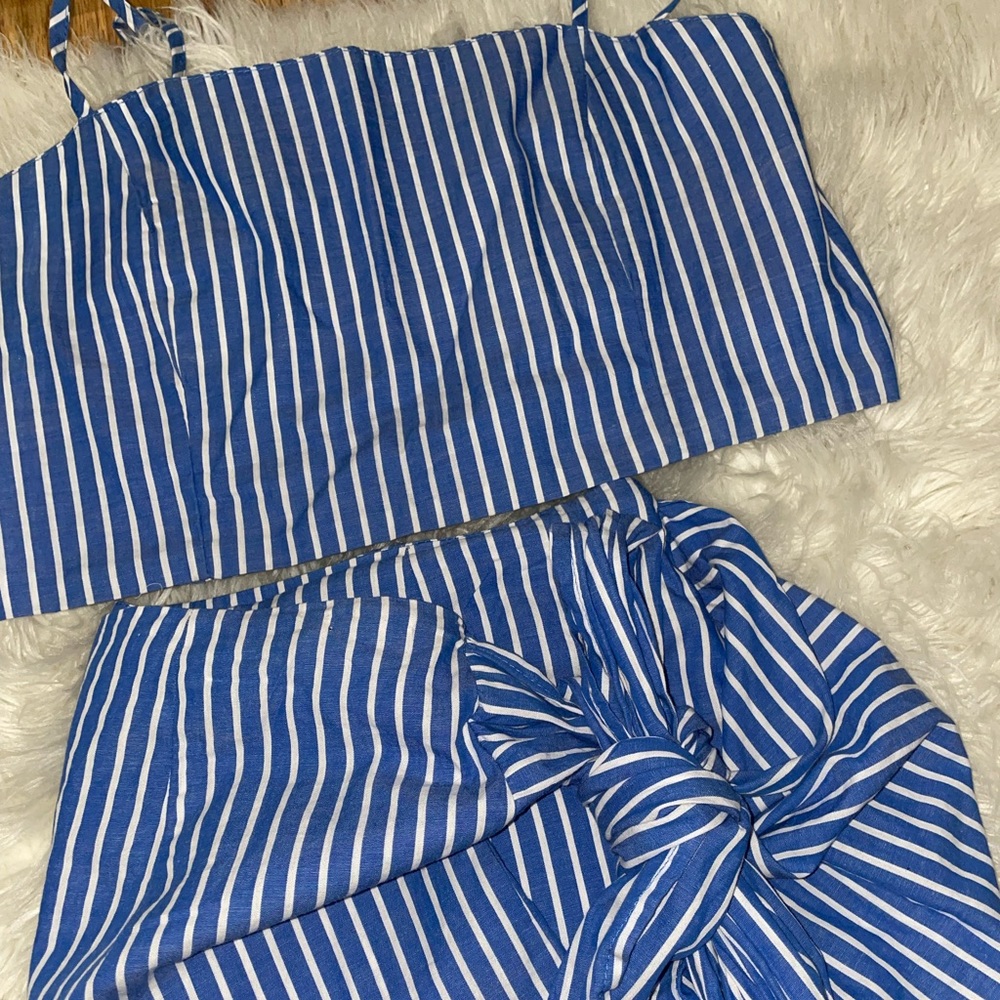 Blue & White Two Piece Set